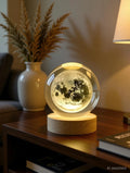 Corozil 3D Moon Crystal Ball Night Lamp (7.5 cm, Yellow