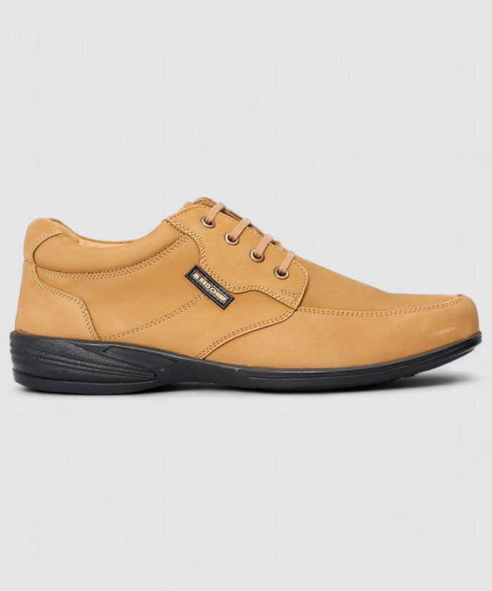 RED CHIEF Genuine Leather Casual Sneakers for Men Rust RC3506 022 Lace Up Shoes For Men (Tan, Black , 8 UK/India)
