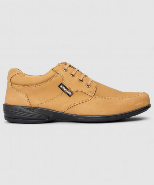 RED CHIEF Genuine Leather Casual Sneakers for Men Rust RC3506 022 Lace Up Shoes For Men (Tan, Black , 8 UK/India)