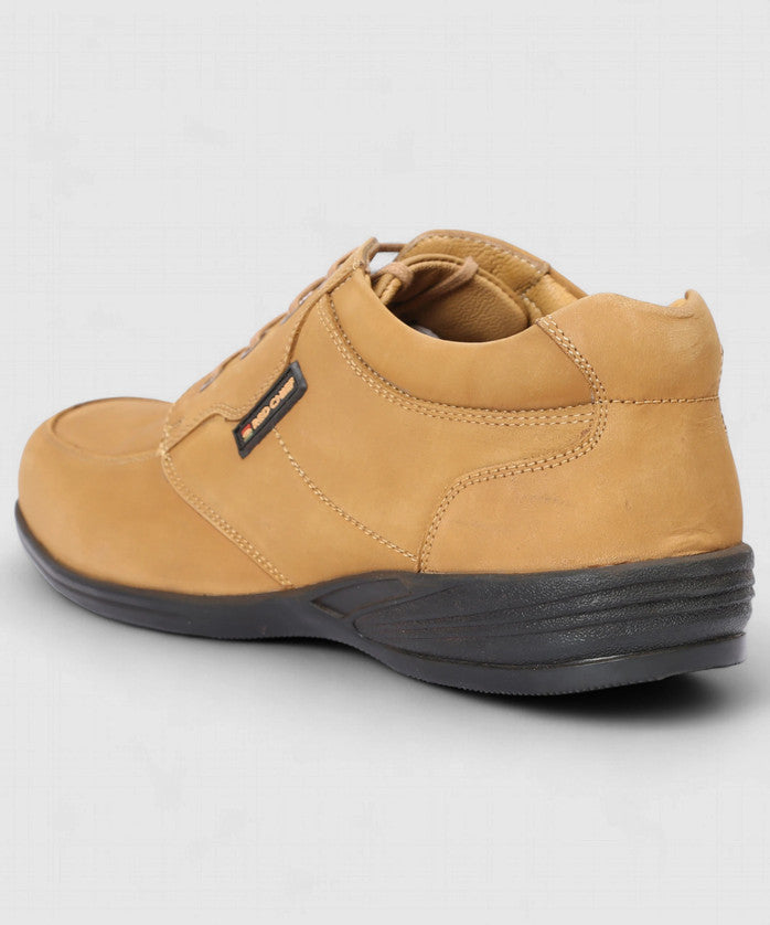 RED CHIEF Genuine Leather Casual Sneakers for Men Rust RC3506 022 Lace Up Shoes For Men (Tan, Black , 8 UK/India)