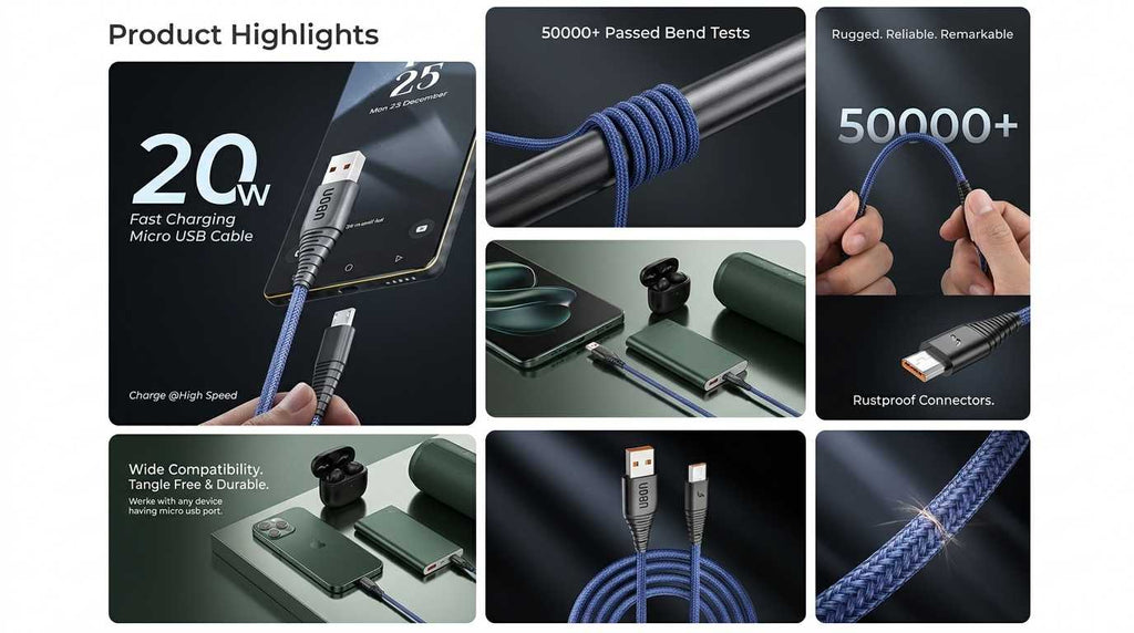 UBON 20W WR-550 Deluxe Micro USB Cable